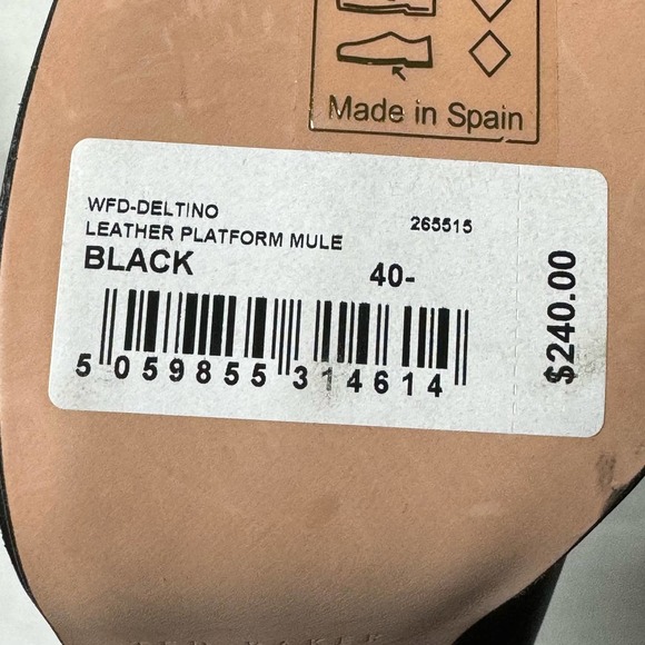 Ted Baker Black Deltino Leather Platform Mule NEW Size 10 US / 40 EU - Picture 9 of 9